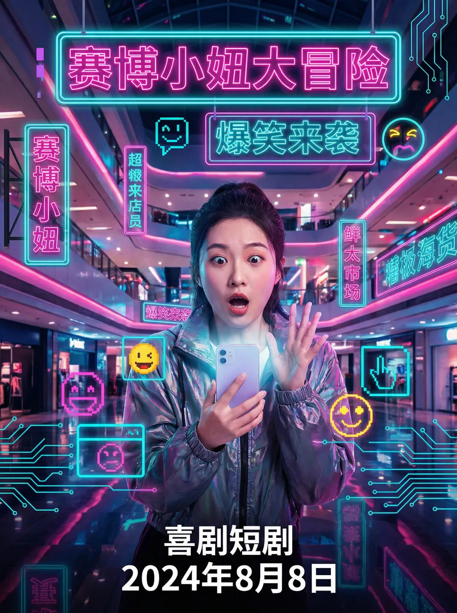 妻子的秘密教学动漫 搞笑喜剧短剧 - 赛博小妞大冒险海报